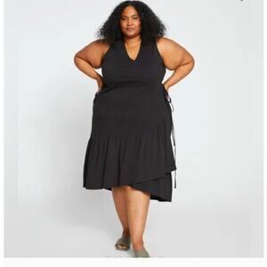 Universal Standard Wrap Twirl Dress 4XS 00 0 2XS NWT Black Capsule Travel Midi